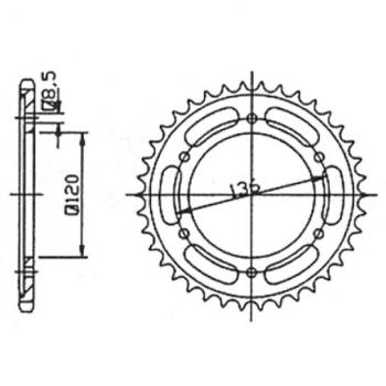 Chain wheel 57 teeth