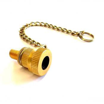 Plug nipple with chain for bicycle valve