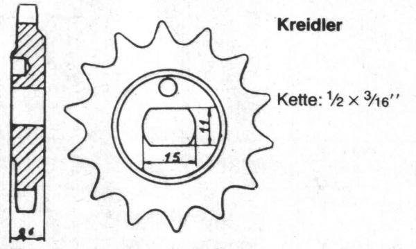 Sprocket KREIDLER 14 teeth