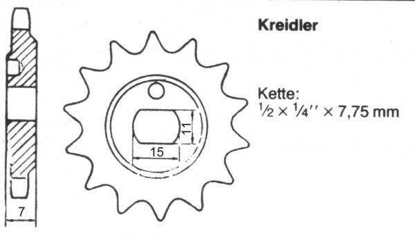 Sprocket KREIDLER 17 teeth