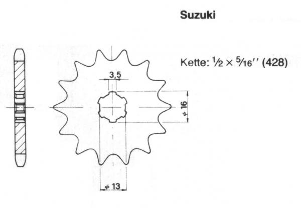 Kettenritzel SUZUKI 14 Zähne