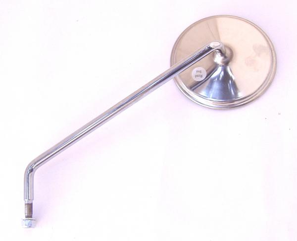 Rear mirror left round, chrome plated / stainless steel