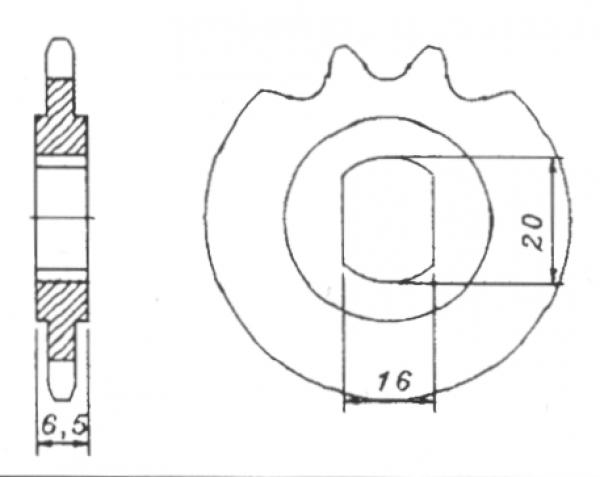 Sprocket 14 teeth, Sachs