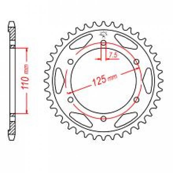 Sprocket ZÜNDAPP KS 175, 46 teeth