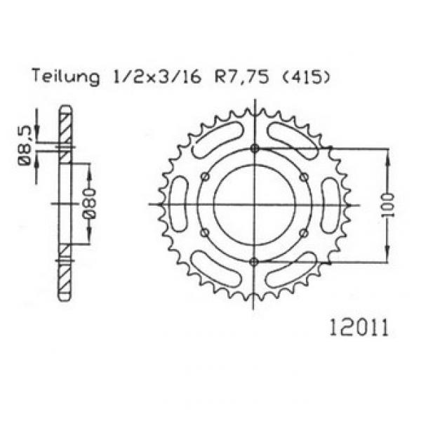 Chain wheel 12011 - 56 teeth, Rieju